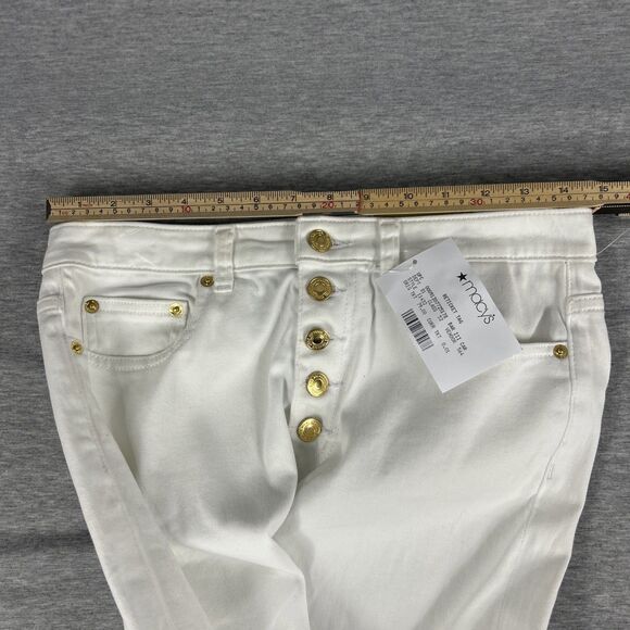Michael Kors Selma Crop Jeans High-Rise Flare Cropped Leg Optic White Sz8 - Picture 14 of 16